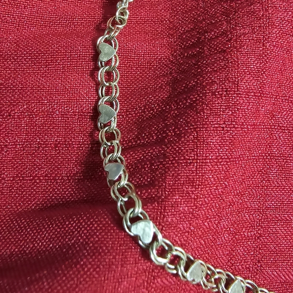 10k Yellow Gold Retro Heart Mirror Bracelet. 8" - Picture 8 of 15